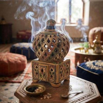 Traditional Moroccan Ceramic Incense Burner (Mebkhara)